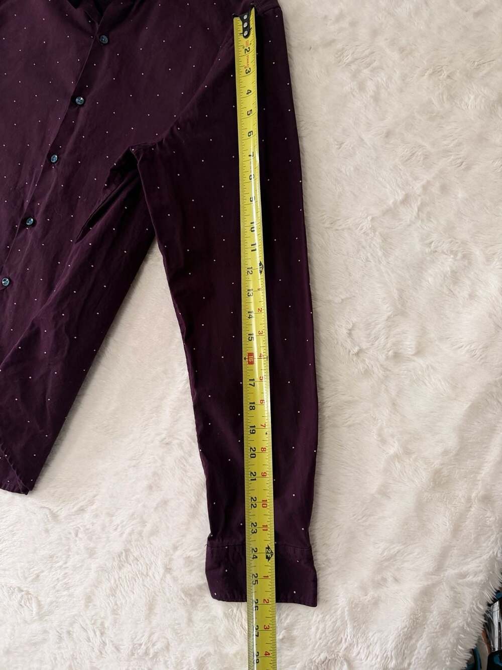 Cactus Man Ricky Singh Mens Shirt Large Maroon Burgundy Micro Dot Button - Picture 6 of 8